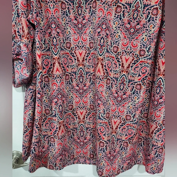 Croft & Barrow Multicolored Paisley Print Blouse Tunic in Size 3X - Picture 4 of 10